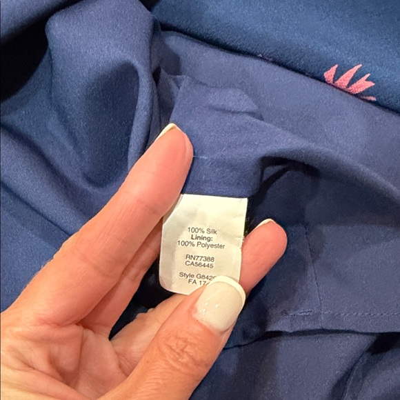 Madewell Floral Silk Navy Dress, Size 2 - Picture 6 of 6